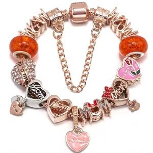 NEW Sterling Silver Mom & Grandma Charm Bracelet